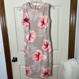 Beige, Pink, and Cream Mid-Length Calvin Klein Dress